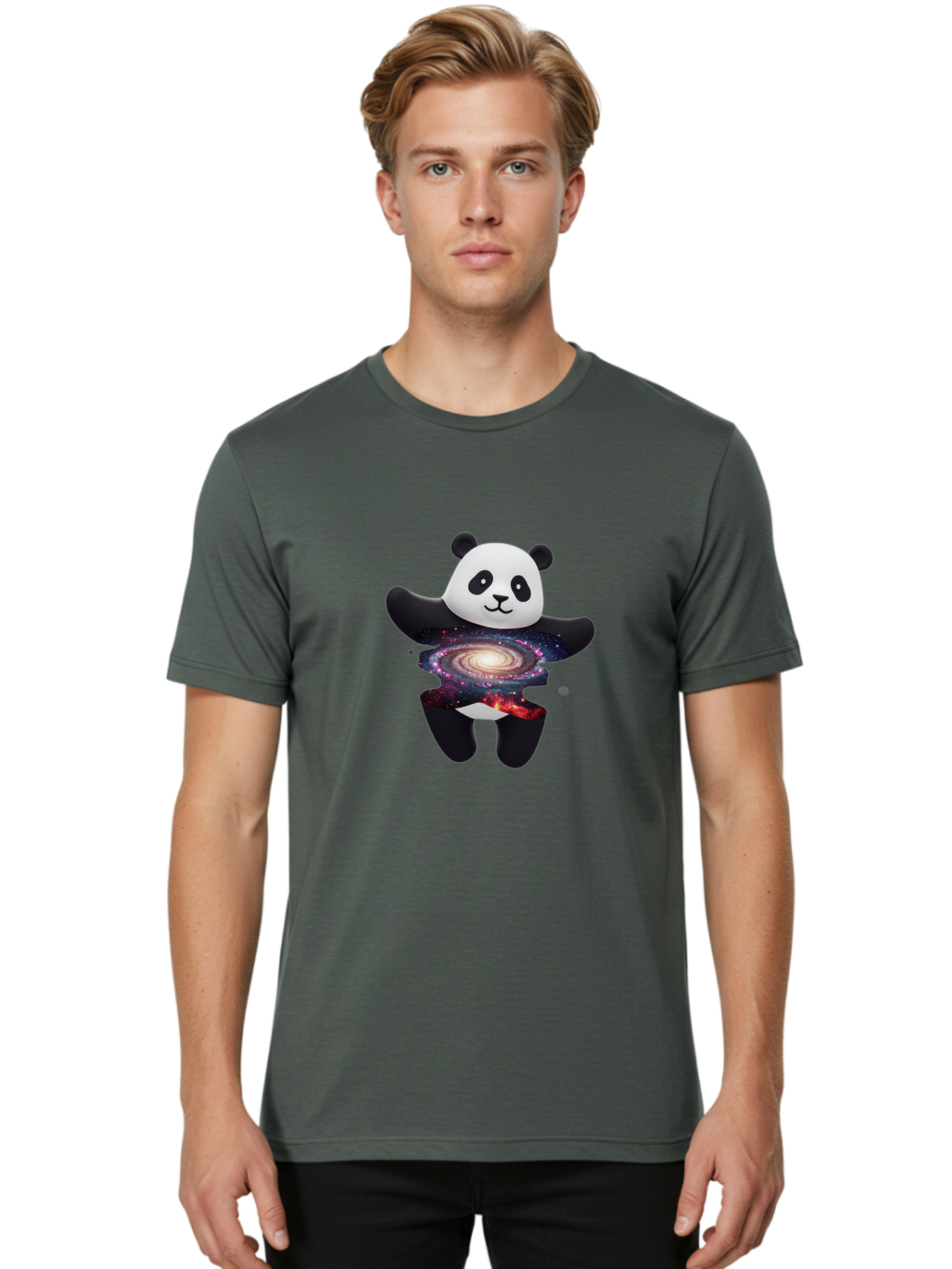 Panda-Galaxy-3 Men'S Graphic Tee, 100% Cotton, Comfortable Casual Summer Wear, Machine Washable, Vintage Camera, Old Camera, Antique Camera, Black Camera, Classic Photography, Photography Equipment, Nostalgic Device, Film Camera, Camera Art Baf291