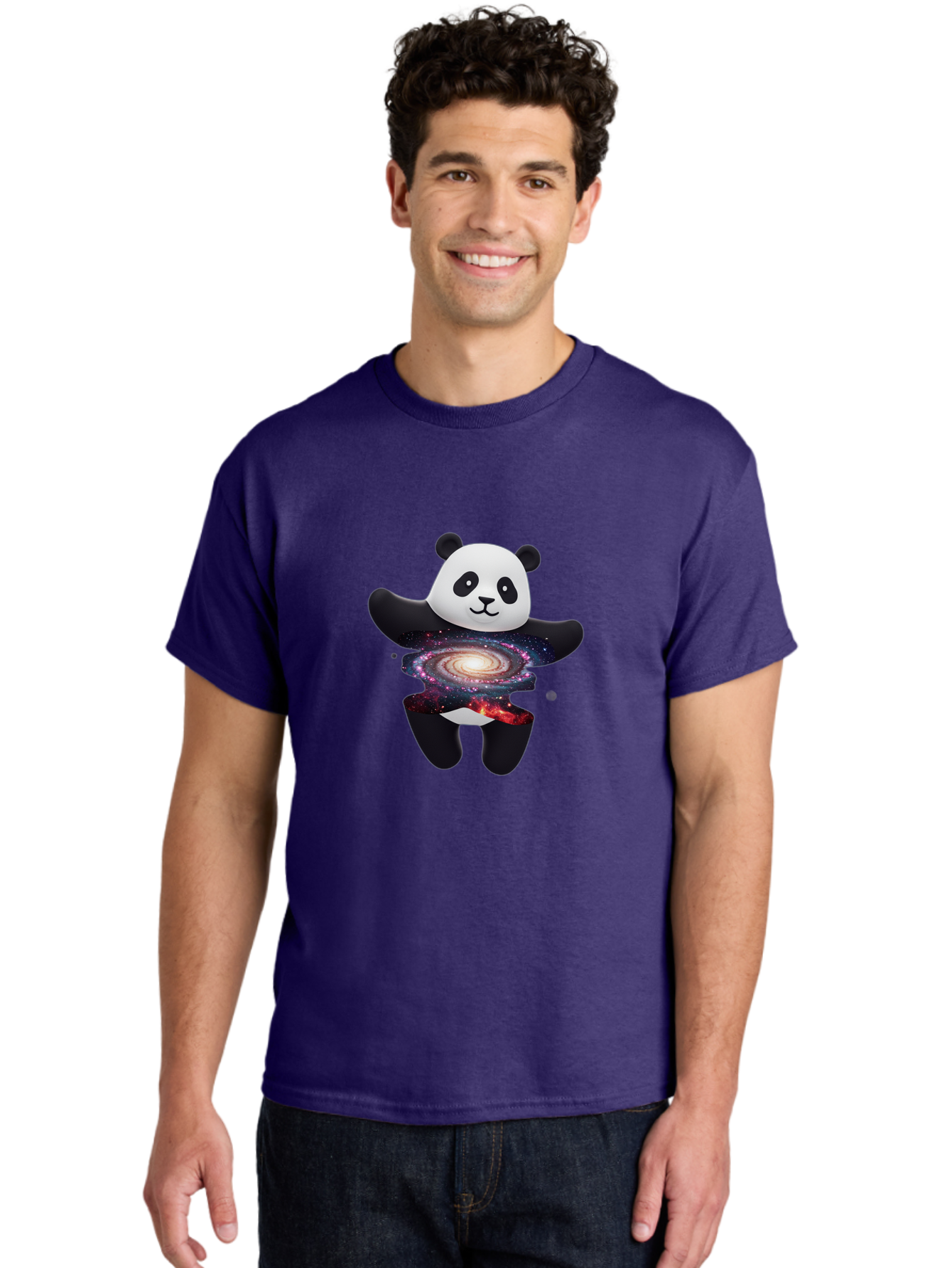 Panda-Galaxy-3 Men'S Graphic Tee, 100% Cotton, Comfortable Casual Summer Wear, Machine Washable, Vintage Camera, Old Camera, Antique Camera, Black Camera, Classic Photography, Photography Equipment, Nostalgic Device, Film Camera, Camera Art Baf291
