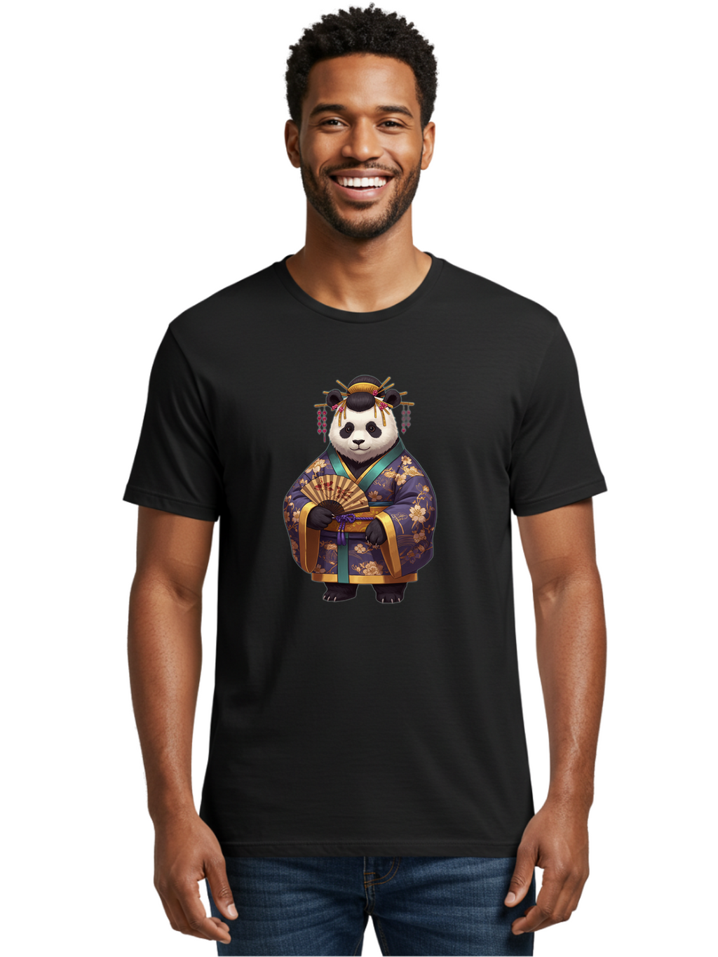 Panda-In-Kimono Men'S Graphic Tee, 100% Cotton, Comfortable Casual Summer Wear, Machine Washable, Vintage Camera, Old Camera, Antique Camera, Black Camera, Classic Photography, Photography Equipment, Nostalgic Device, Film Camera, Camera Art Baf296
