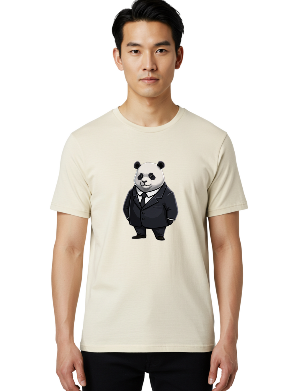 Panda-In-Suit Men'S Graphic Tee, 100% Cotton, Comfortable Casual Summer Wear, Machine Washable, Vintage Camera, Old Camera, Antique Camera, Black Camera, Classic Photography, Photography Equipment, Nostalgic Device, Film Camera, Camera Art Baf300