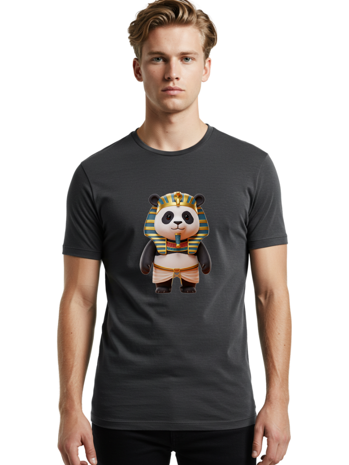 Panda-Pharaoh-4 Men'S Graphic Tee, 100% Cotton, Comfortable Casual Summer Wear, Machine Washable, Vintage Camera, Old Camera, Antique Camera, Black Camera, Classic Photography, Photography Equipment, Nostalgic Device, Film Camera, Camera Art Baf306