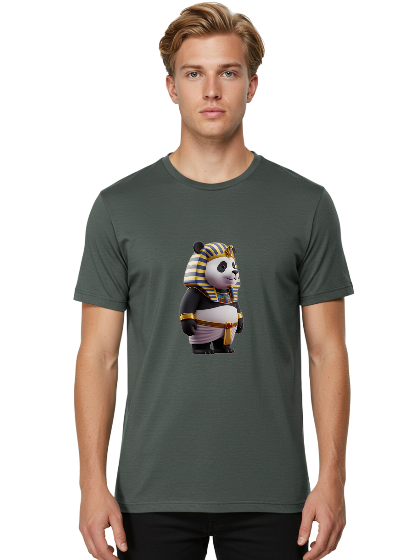 Panda-Pharaoh-5 Men'S Graphic Tee, 100% Cotton, Comfortable Casual Summer Wear, Machine Washable, Vintage Camera, Old Camera, Antique Camera, Black Camera, Classic Photography, Photography Equipment, Nostalgic Device, Film Camera, Camera Art Baf307