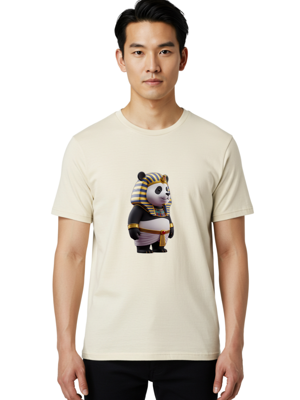 Panda-Pharaoh-5 Men'S Graphic Tee, 100% Cotton, Comfortable Casual Summer Wear, Machine Washable, Vintage Camera, Old Camera, Antique Camera, Black Camera, Classic Photography, Photography Equipment, Nostalgic Device, Film Camera, Camera Art Baf307