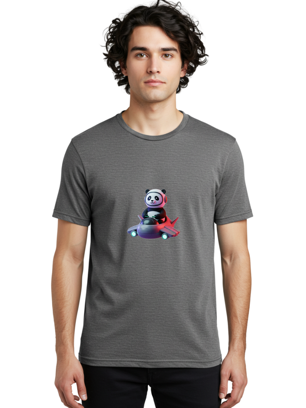 Panda-Pilot-2 Men'S Graphic Tee, 100% Cotton, Comfortable Casual Summer Wear, Machine Washable, Vintage Camera, Old Camera, Antique Camera, Black Camera, Classic Photography, Photography Equipment, Nostalgic Device, Film Camera, Camera Art Baf313