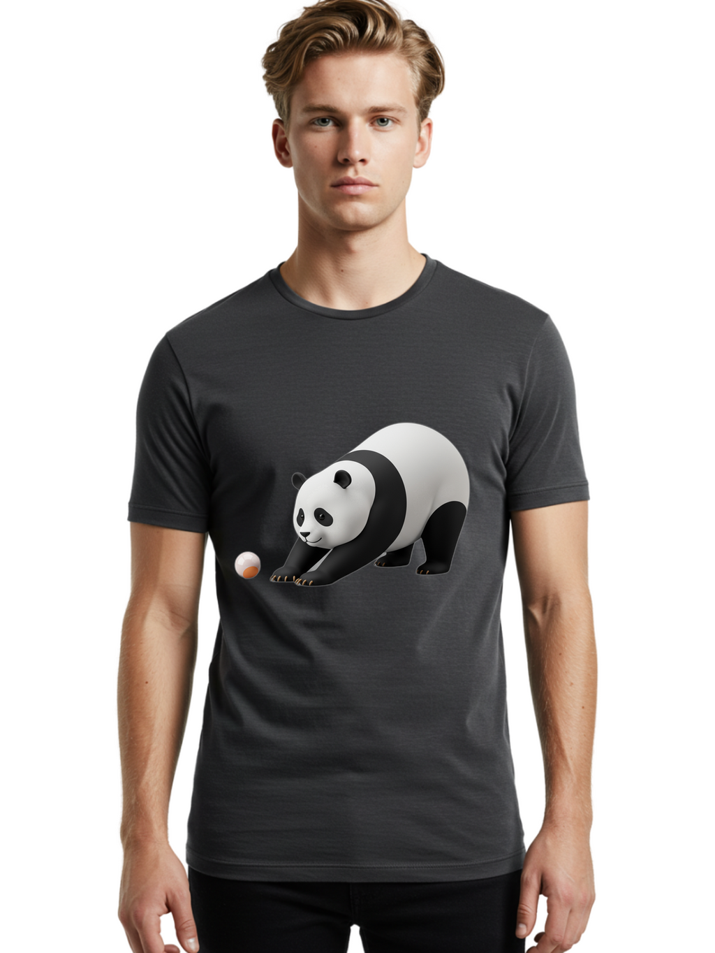 Panda-Playing-With-Ball Men'S Graphic Tee, 100% Cotton, Comfortable Casual Summer Wear, Machine Washable, Vintage Camera, Old Camera, Antique Camera, Black Camera, Classic Photography, Photography Equipment, Nostalgic Device, Film Camera, Baf316