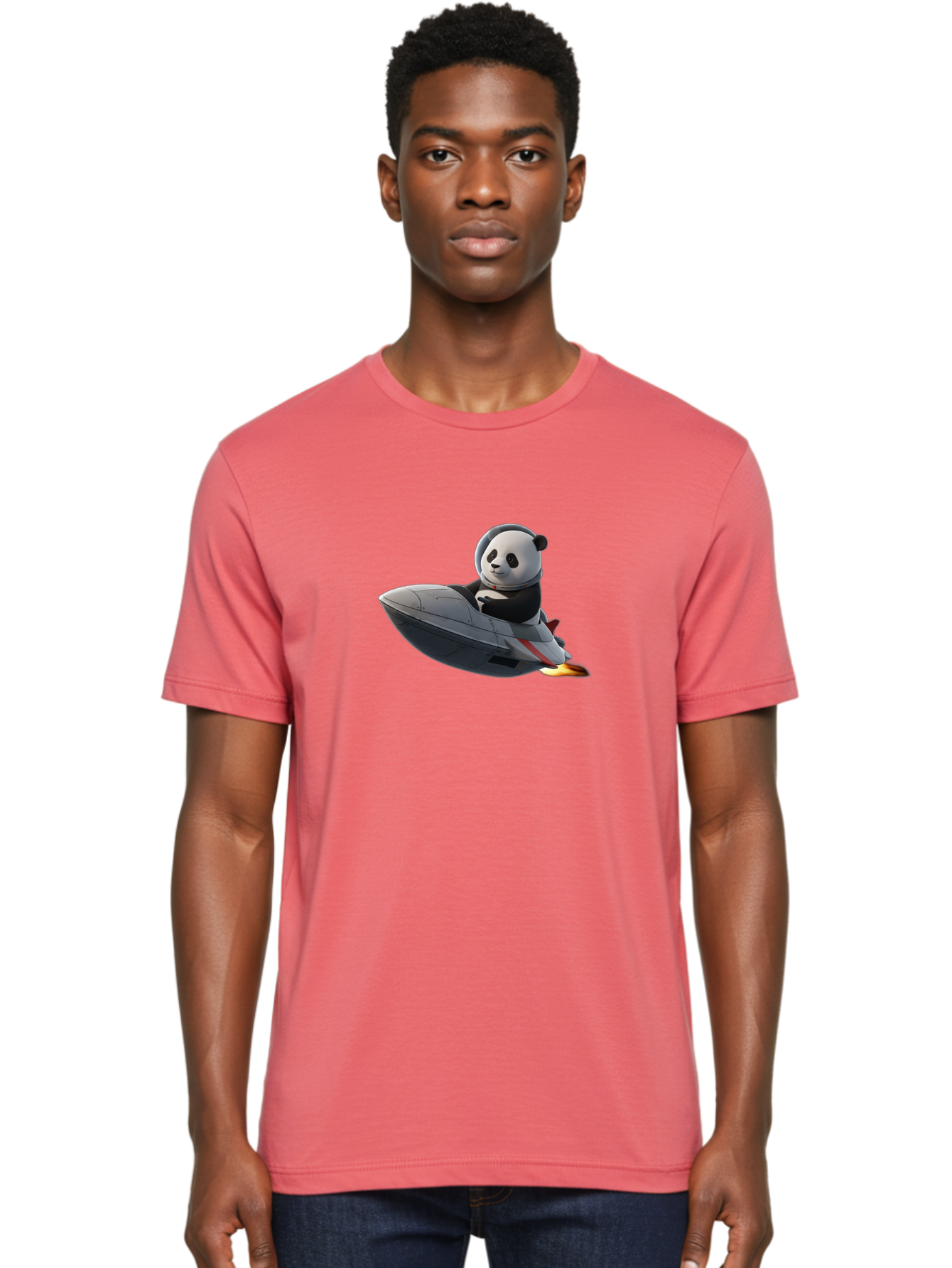 Panda-Riding-Spaceship-1 Men'S Graphic Tee, 100% Cotton, Comfortable Casual Summer Wear, Machine Washable, Vintage Camera, Old Camera, Antique Camera, Black Camera, Classic Photography, Photography Equipment, Nostalgic Device, Film Camera, Baf319
