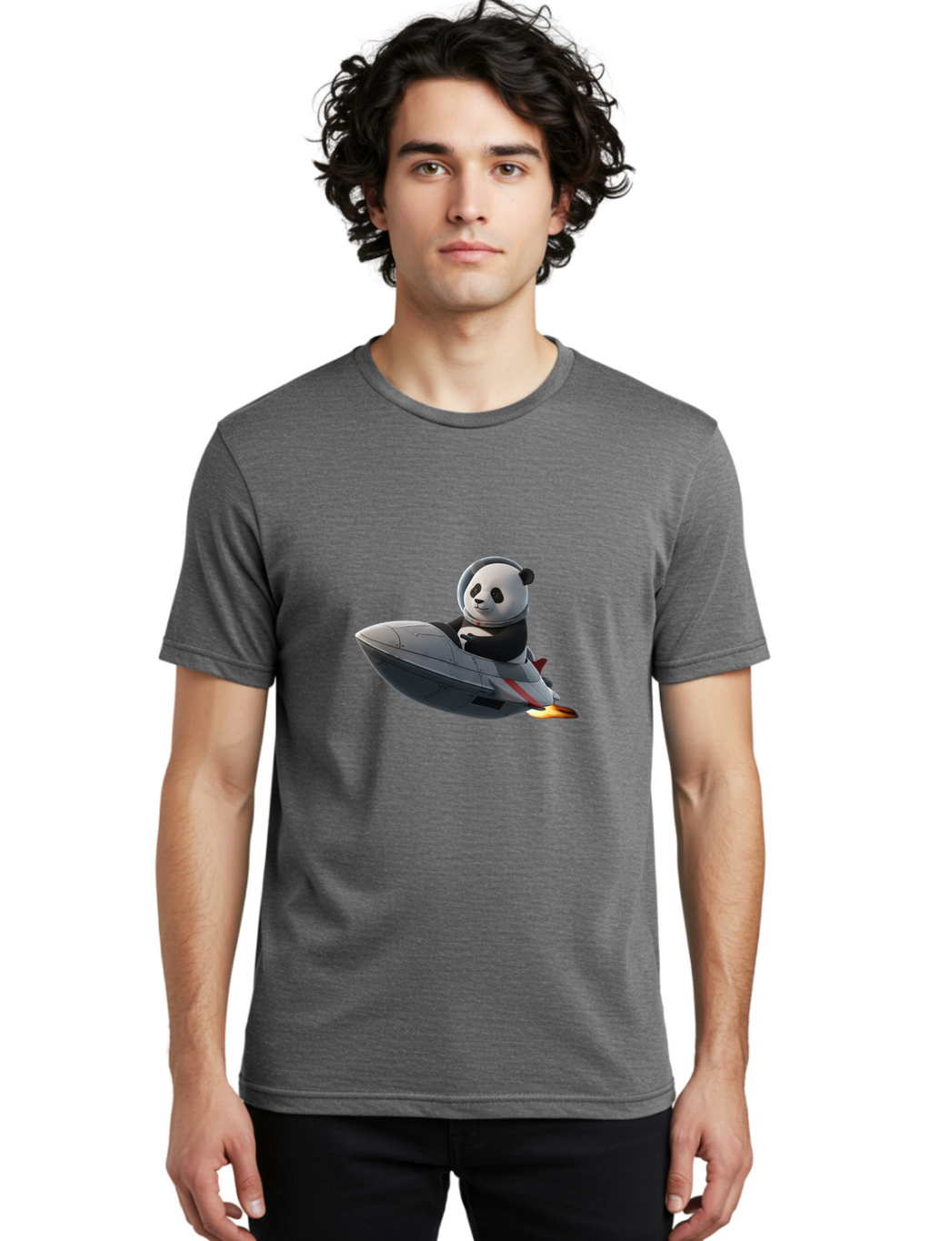 Panda-Riding-Spaceship-1 Men'S Graphic Tee, 100% Cotton, Comfortable Casual Summer Wear, Machine Washable, Vintage Camera, Old Camera, Antique Camera, Black Camera, Classic Photography, Photography Equipment, Nostalgic Device, Film Camera, Baf319