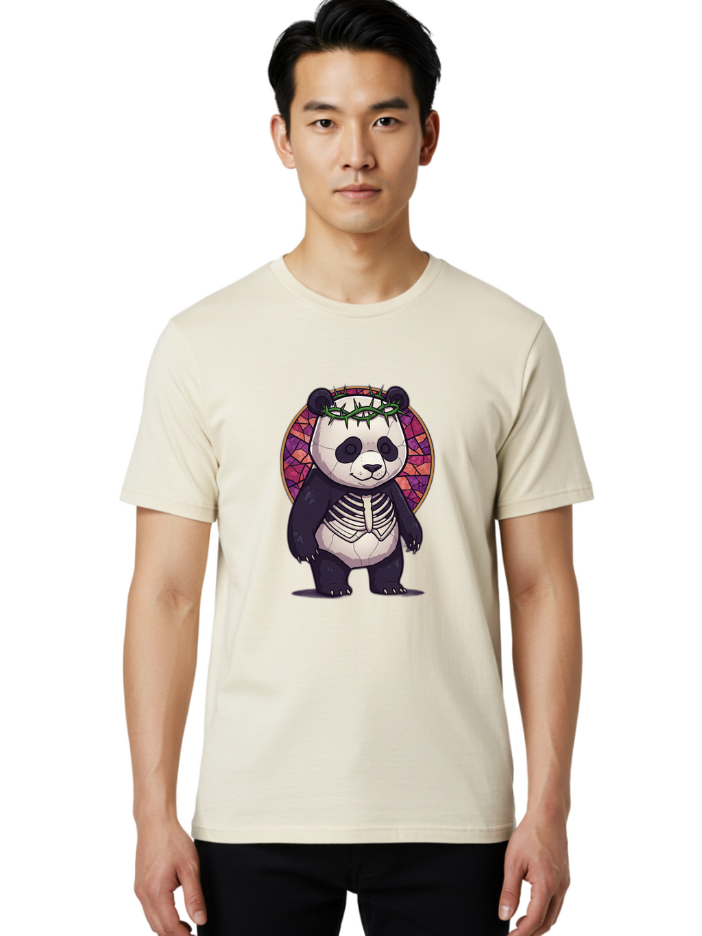 Panda-Skeleton-Jesus Men'S Graphic Tee, 100% Cotton, Comfortable Casual Summer Wear, Machine Washable, Vintage Camera, Old Camera, Antique Camera, Black Camera, Classic Photography, Photography Equipment, Nostalgic Device, Film Camera, Baf322
