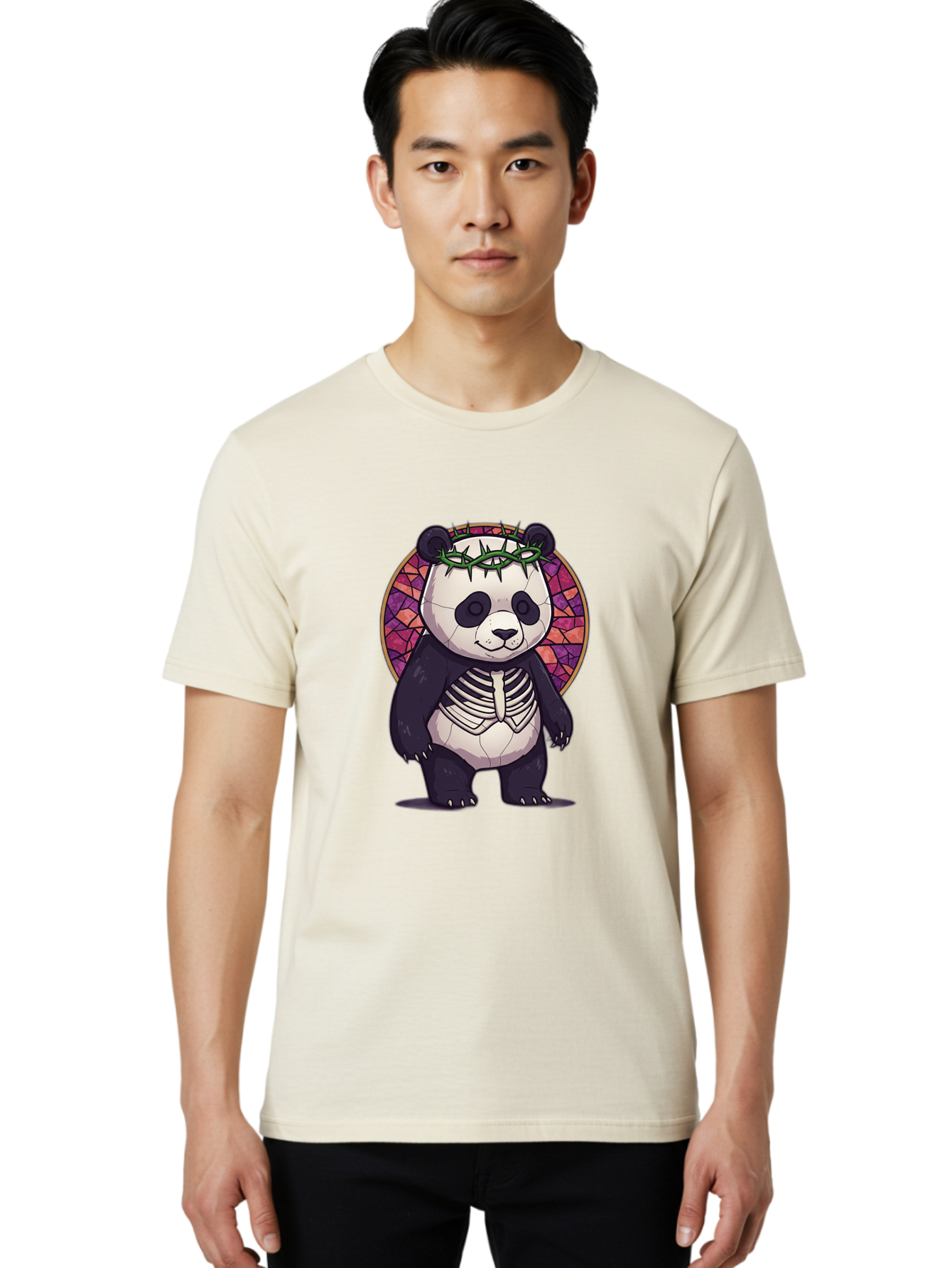 Panda-Skeleton-Jesus Men'S Graphic Tee, 100% Cotton, Comfortable Casual Summer Wear, Machine Washable, Vintage Camera, Old Camera, Antique Camera, Black Camera, Classic Photography, Photography Equipment, Nostalgic Device, Film Camera, Baf322