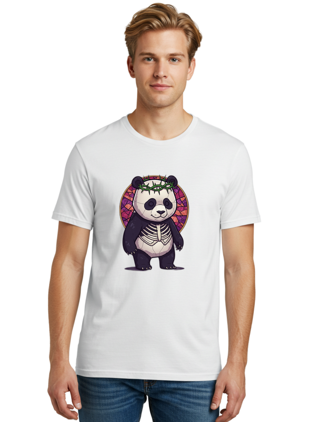 Panda-Skeleton-Jesus Men'S Graphic Tee, 100% Cotton, Comfortable Casual Summer Wear, Machine Washable, Vintage Camera, Old Camera, Antique Camera, Black Camera, Classic Photography, Photography Equipment, Nostalgic Device, Film Camera, Baf322