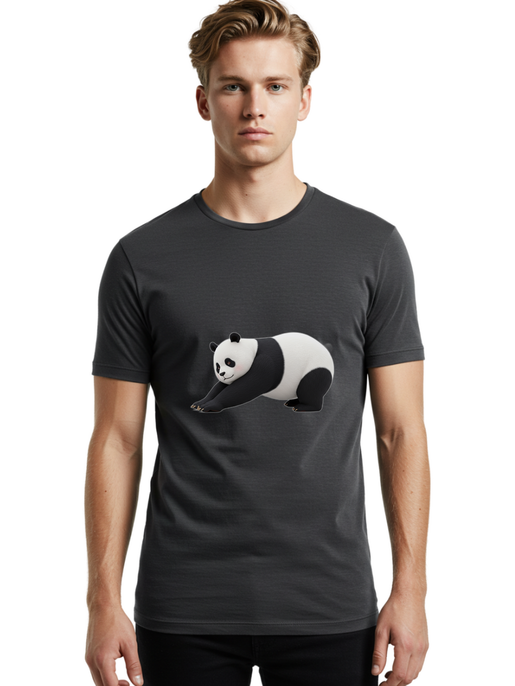 Panda-Stretching Men'S Graphic Tee, 100% Cotton, Comfortable Casual Summer Wear, Machine Washable, Vintage Camera, Old Camera, Antique Camera, Black Camera, Classic Photography, Photography Equipment, Nostalgic Device, Film Camera, Camera Art Baf323