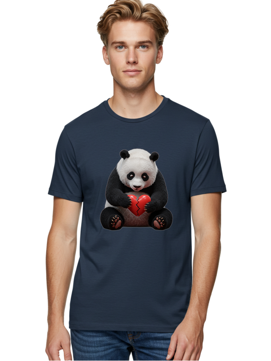Panda-With-Broken-Heart-1 Men'S Graphic Tee, 100% Cotton, Comfortable Casual Summer Wear, Machine Washable, Vintage Camera, Old Camera, Antique Camera, Black Camera, Classic Photography, Photography Equipment, Nostalgic Device, Film Camera, Baf326
