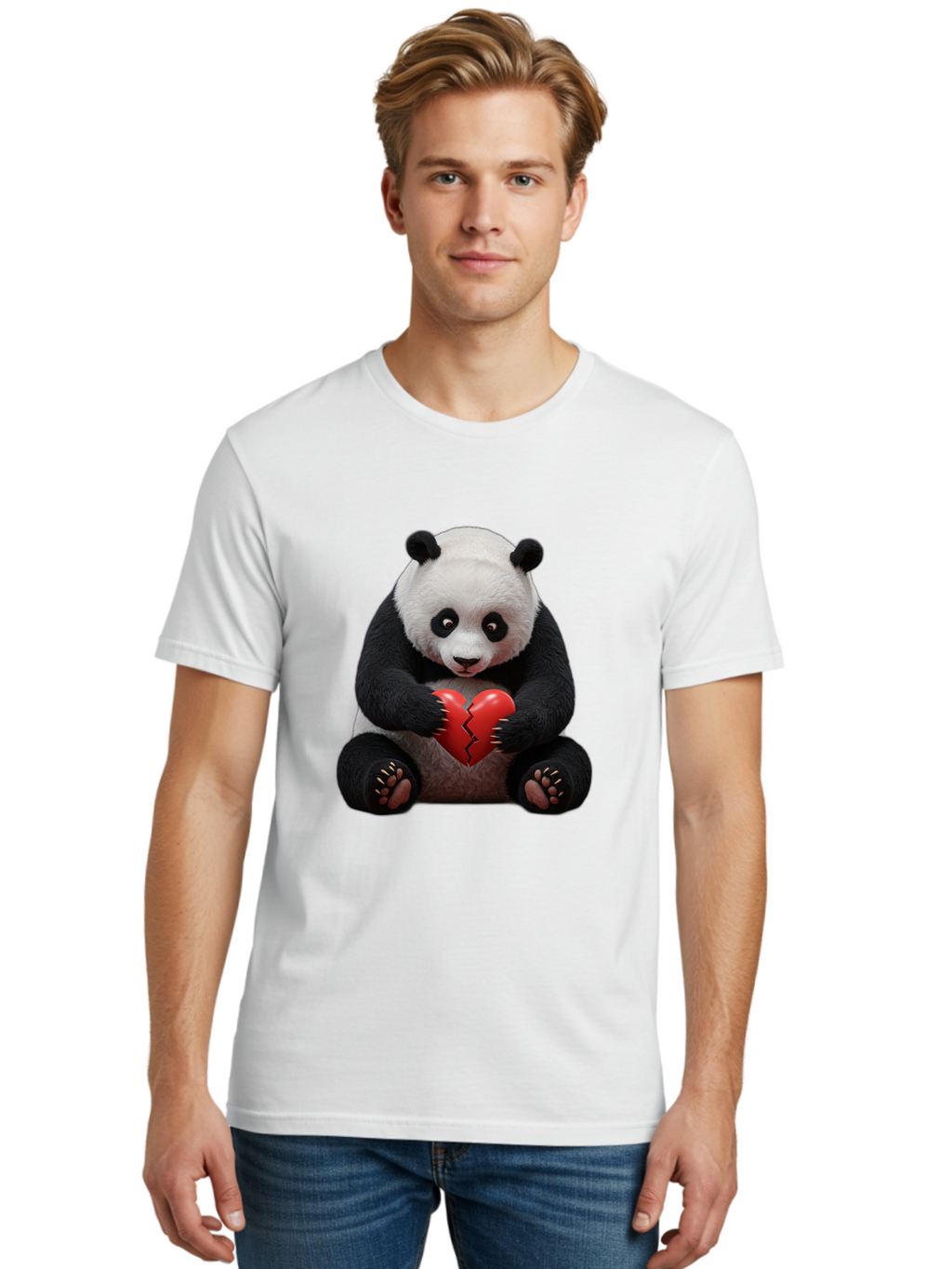 Panda-With-Broken-Heart-1 Men'S Graphic Tee, 100% Cotton, Comfortable Casual Summer Wear, Machine Washable, Vintage Camera, Old Camera, Antique Camera, Black Camera, Classic Photography, Photography Equipment, Nostalgic Device, Film Camera, Baf326
