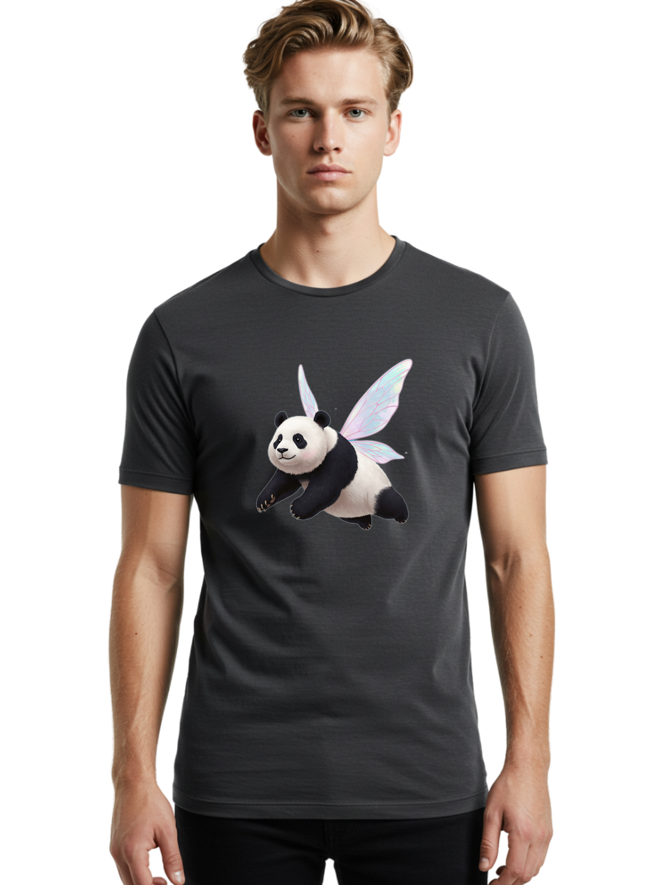 Panda-With-Butterfly-Wings Men'S Graphic Tee, 100% Cotton, Comfortable Casual Summer Wear, Machine Washable, Vintage Camera, Old Camera, Antique Camera, Black Camera, Classic Photography, Photography Equipment, Nostalgic Device, Film Camera, Baf330