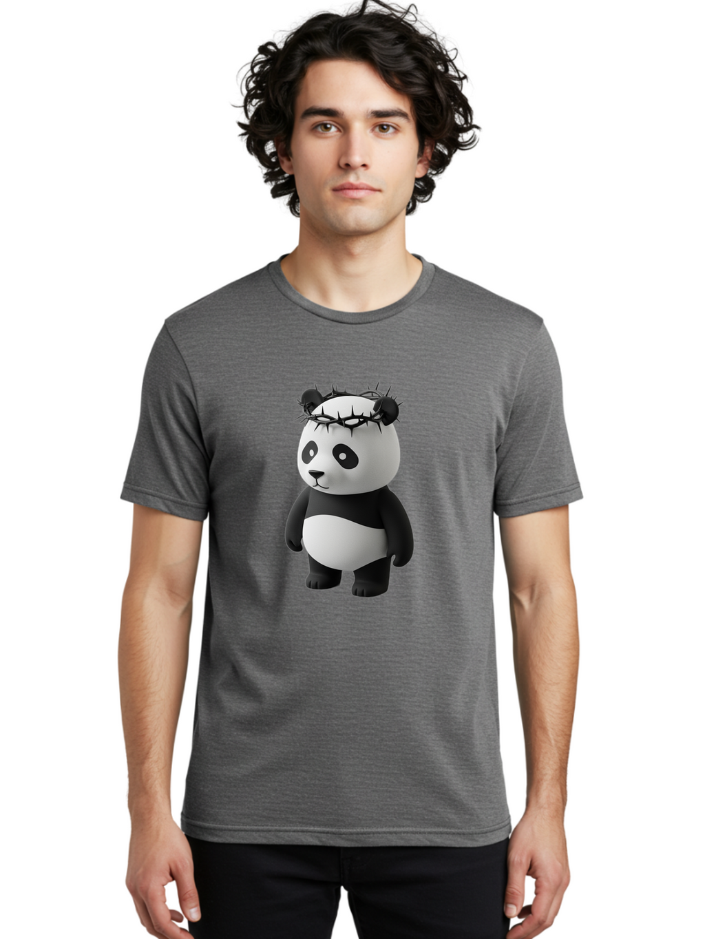Panda-With-Crown-Of-Thorns-3 Men'S Graphic Tee, 100% Cotton, Comfortable Casual Summer Wear, Machine Washable, Vintage Camera, Old Camera, Antique Camera, Black Camera, Classic Photography, Photography Equipment, Nostalgic Device, Film Camera, Baf333