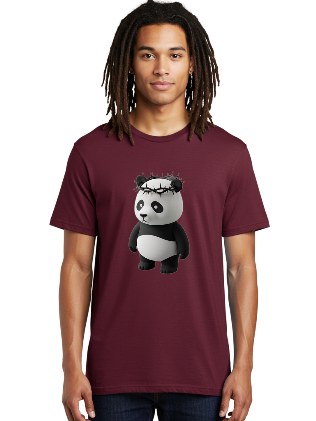 Panda-With-Crown-Of-Thorns-3 Men'S Graphic Tee, 100% Cotton, Comfortable Casual Summer Wear, Machine Washable, Vintage Camera, Old Camera, Antique Camera, Black Camera, Classic Photography, Photography Equipment, Nostalgic Device, Film Camera, Baf333