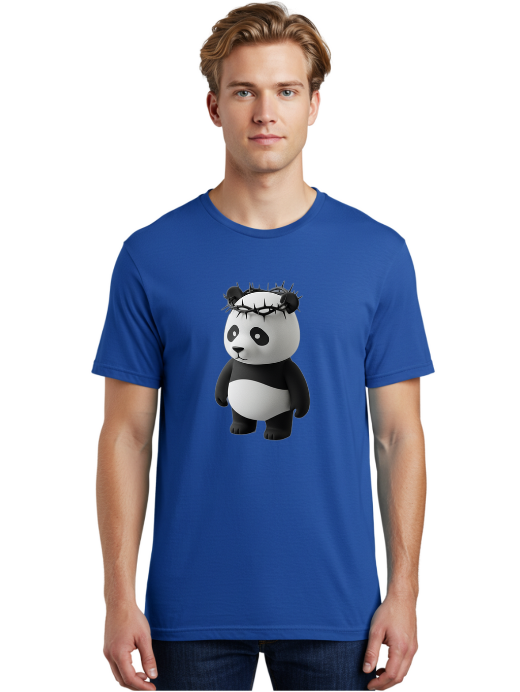 Panda-With-Crown-Of-Thorns-3 Men'S Graphic Tee, 100% Cotton, Comfortable Casual Summer Wear, Machine Washable, Vintage Camera, Old Camera, Antique Camera, Black Camera, Classic Photography, Photography Equipment, Nostalgic Device, Film Camera, Baf333