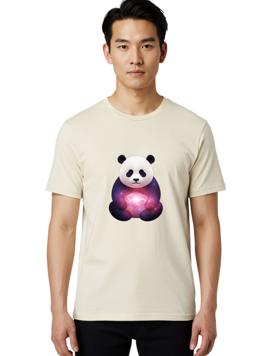 Panda-With-Galaxy Men'S Graphic Tee, 100% Cotton, Comfortable Casual Summer Wear, Machine Washable, Vintage Camera, Old Camera, Antique Camera, Black Camera, Classic Photography, Photography Equipment, Nostalgic Device, Film Camera, Camera Art Baf335