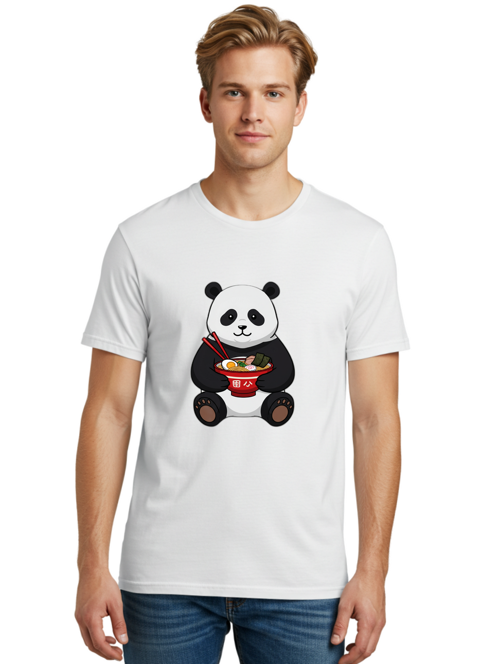 Panda-With-Ramen-1 Men'S Graphic Tee, 100% Cotton, Comfortable Casual Summer Wear, Machine Washable, Vintage Camera, Old Camera, Antique Camera, Black Camera, Classic Photography, Photography Equipment, Nostalgic Device, Film Camera, Baf336