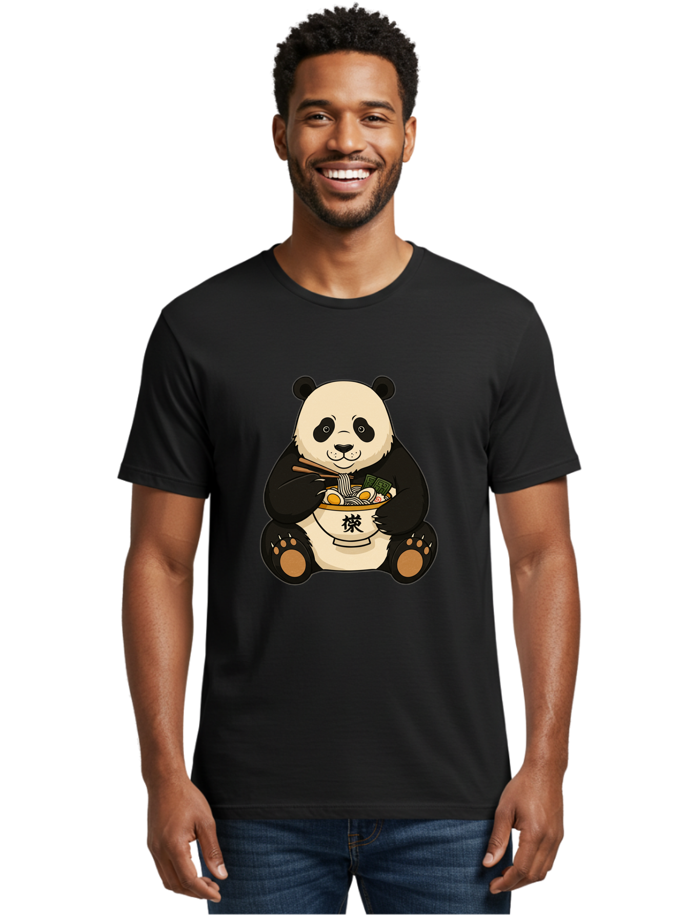 Panda-With-Ramen-2 Men'S Graphic Tee, 100% Cotton, Comfortable Casual Summer Wear, Machine Washable, Vintage Camera, Old Camera, Antique Camera, Black Camera, Classic Photography, Photography Equipment, Nostalgic Device, Film Camera, Baf337