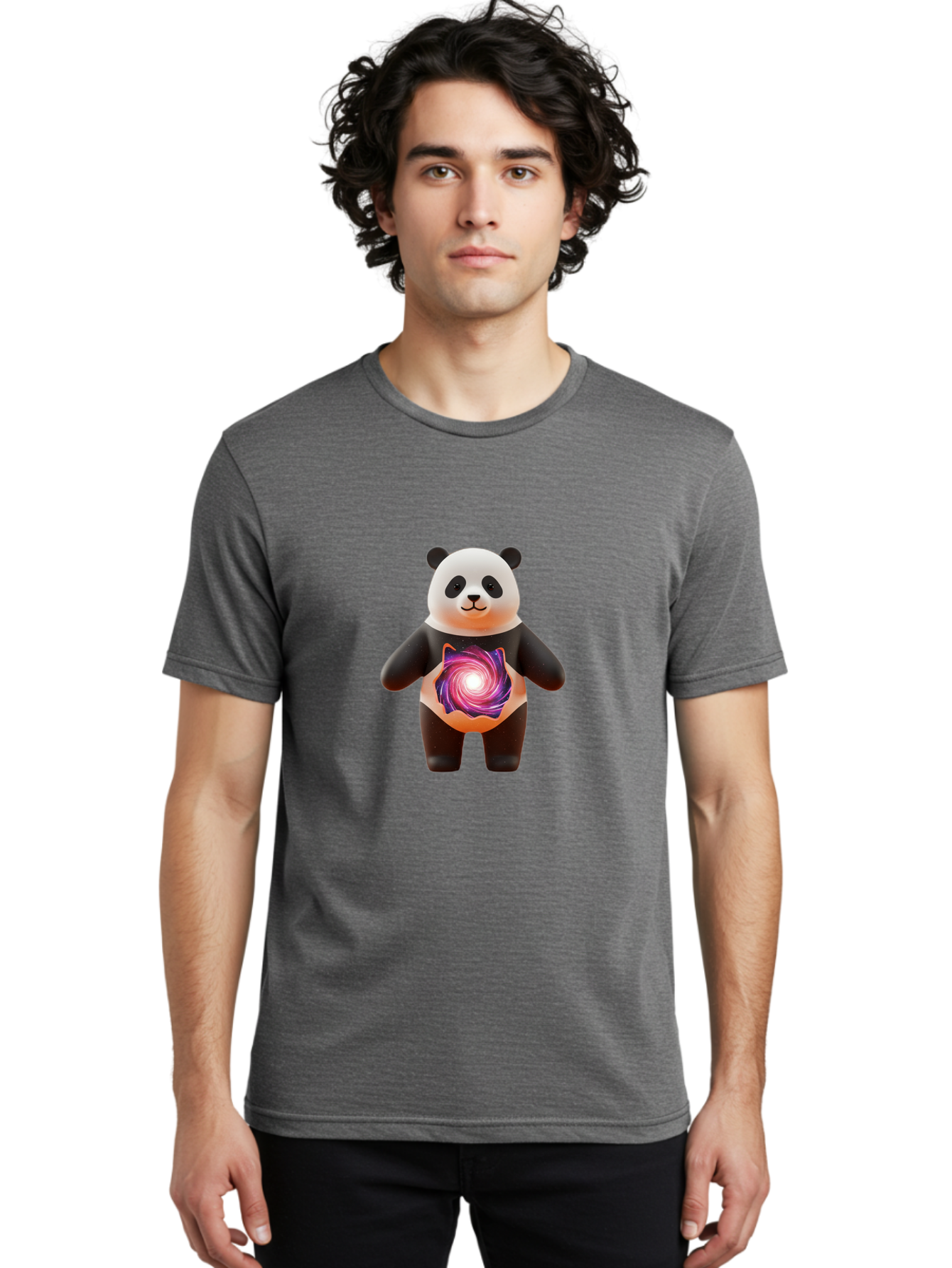 Panda-With-Swirling-Orb Men'S Graphic Tee, 100% Cotton, Comfortable Casual Summer Wear, Machine Washable, Vintage Camera, Old Camera, Antique Camera, Black Camera, Classic Photography, Photography Equipment, Nostalgic Device, Film Camera, Baf339