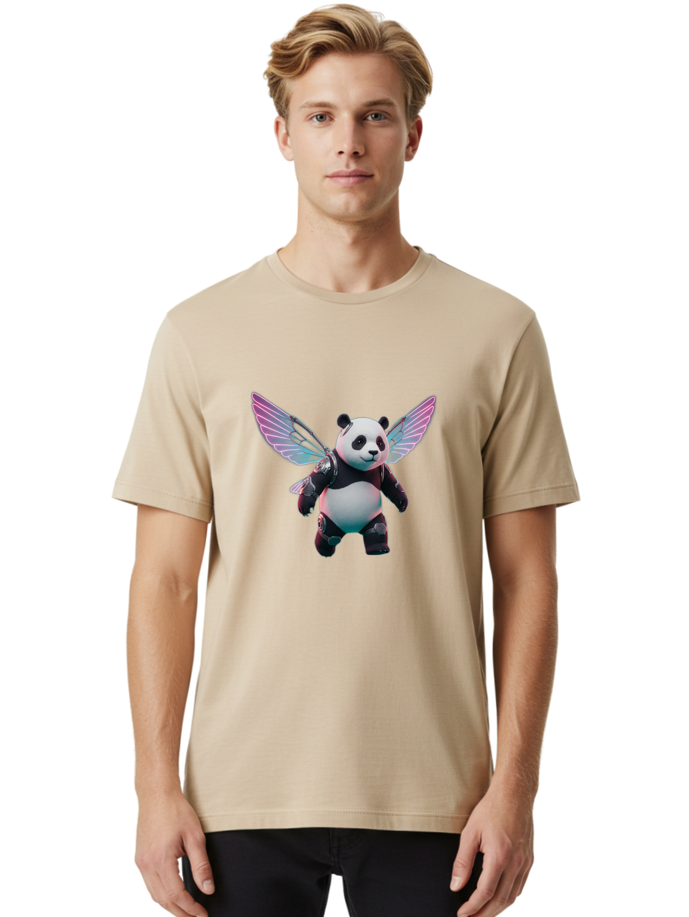 Panda-With-Wings Men'S Graphic Tee, 100% Cotton, Comfortable Casual Summer Wear, Machine Washable, Vintage Camera, Old Camera, Antique Camera, Black Camera, Classic Photography, Photography Equipment, Nostalgic Device, Film Camera, Camera Art Baf341