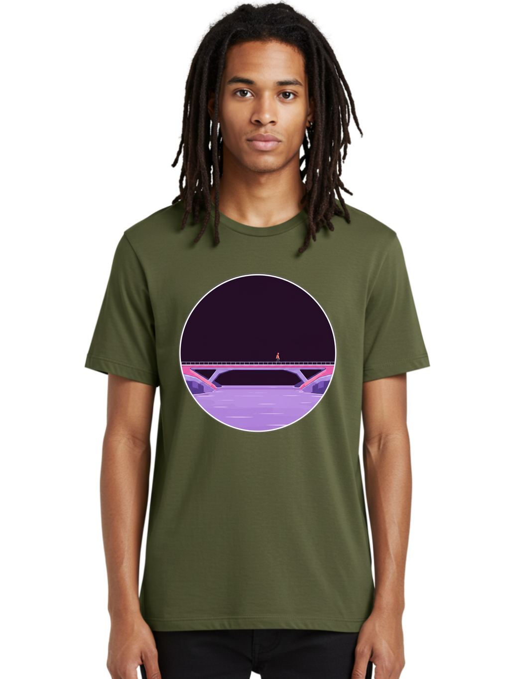 Person-On-Bridge Men'S Graphic Tee, 100% Cotton, Comfortable Casual Summer Wear, Machine Washable, Vintage Camera, Old Camera, Antique Camera, Black Camera, Classic Photography, Photography Equipment, Nostalgic Device, Film Camera, Camera Art Baf345
