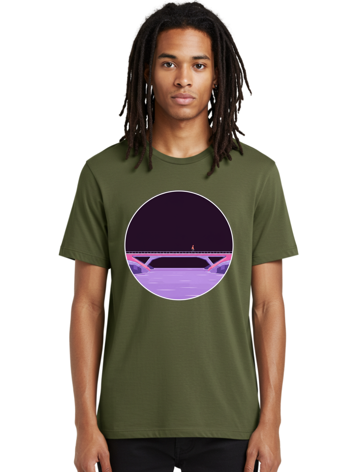 Person-On-Bridge Men'S Graphic Tee, 100% Cotton, Comfortable Casual Summer Wear, Machine Washable, Vintage Camera, Old Camera, Antique Camera, Black Camera, Classic Photography, Photography Equipment, Nostalgic Device, Film Camera, Camera Art Baf345