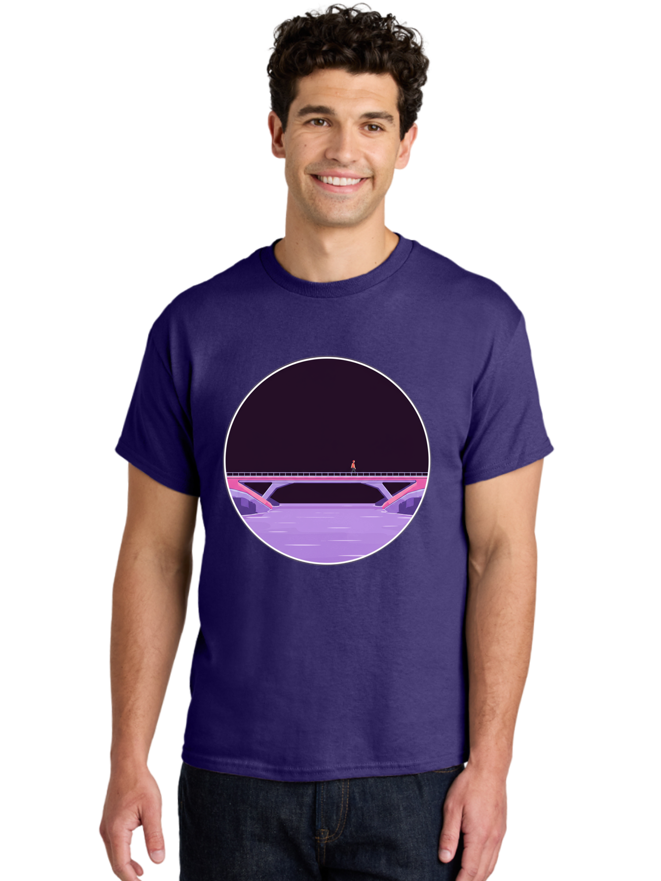 Person-On-Bridge Men'S Graphic Tee, 100% Cotton, Comfortable Casual Summer Wear, Machine Washable, Vintage Camera, Old Camera, Antique Camera, Black Camera, Classic Photography, Photography Equipment, Nostalgic Device, Film Camera, Camera Art Baf345