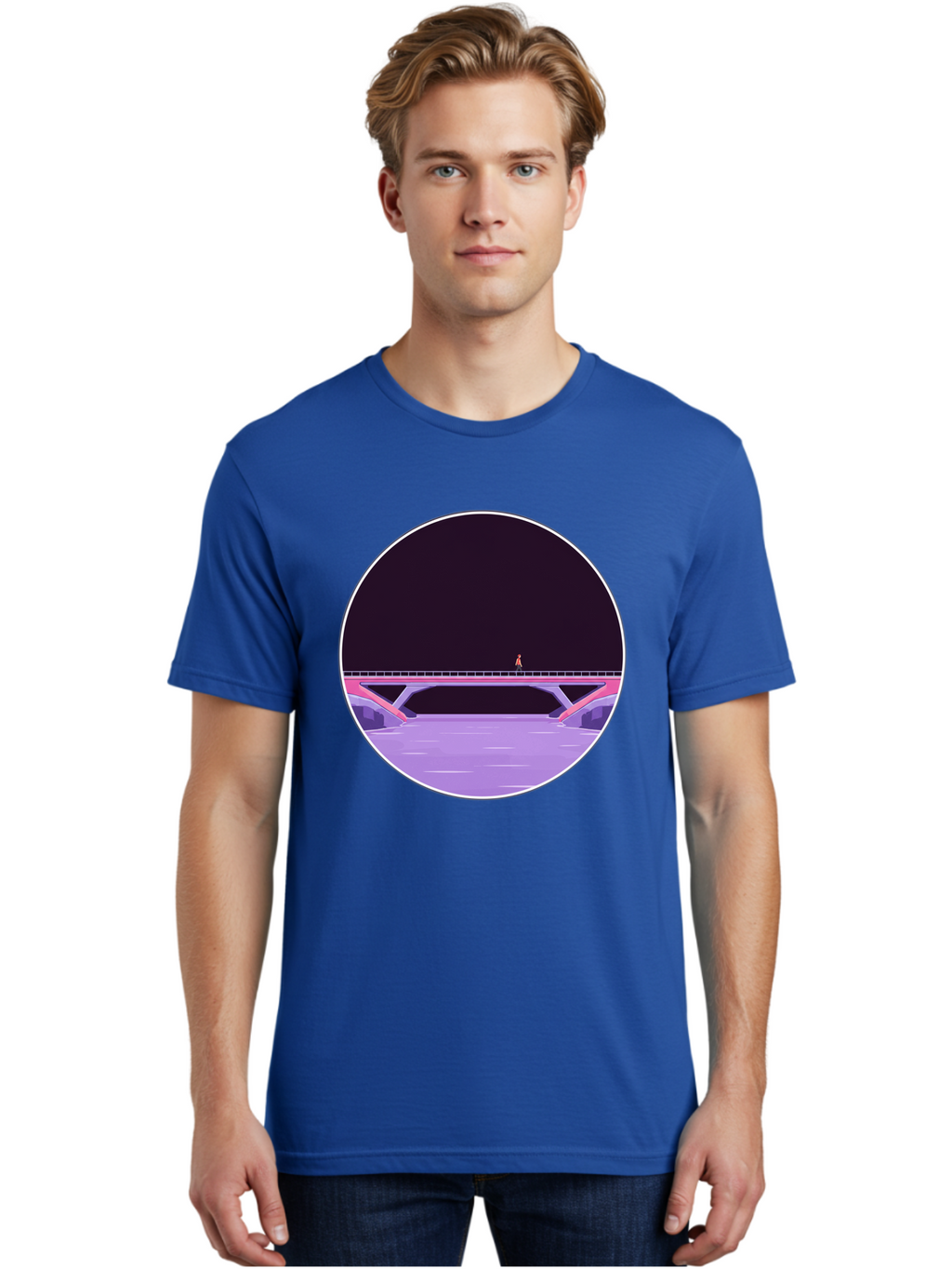 Person-On-Bridge Men'S Graphic Tee, 100% Cotton, Comfortable Casual Summer Wear, Machine Washable, Vintage Camera, Old Camera, Antique Camera, Black Camera, Classic Photography, Photography Equipment, Nostalgic Device, Film Camera, Camera Art Baf345