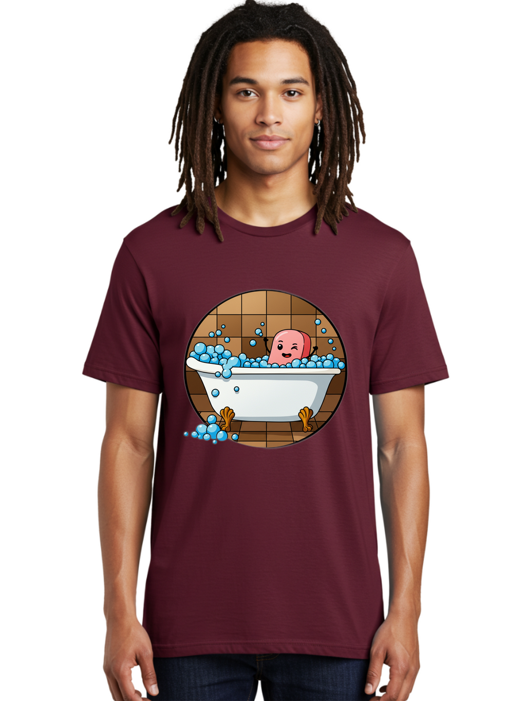 Pink-Head-In-White-Bathtub Men'S Graphic Tee, 100% Cotton, Comfortable Casual Summer Wear, Machine Washable, Vintage Camera, Old Camera, Antique Camera, Black Camera, Classic Photography, Photography Equipment, Nostalgic Device, Film Camera, Baf352