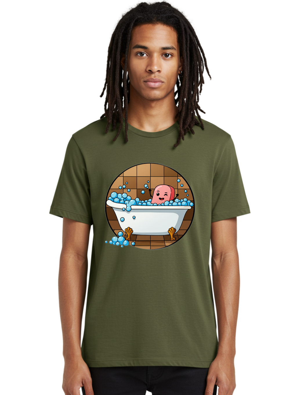 Pink-Head-In-White-Bathtub Men'S Graphic Tee, 100% Cotton, Comfortable Casual Summer Wear, Machine Washable, Vintage Camera, Old Camera, Antique Camera, Black Camera, Classic Photography, Photography Equipment, Nostalgic Device, Film Camera, Baf352