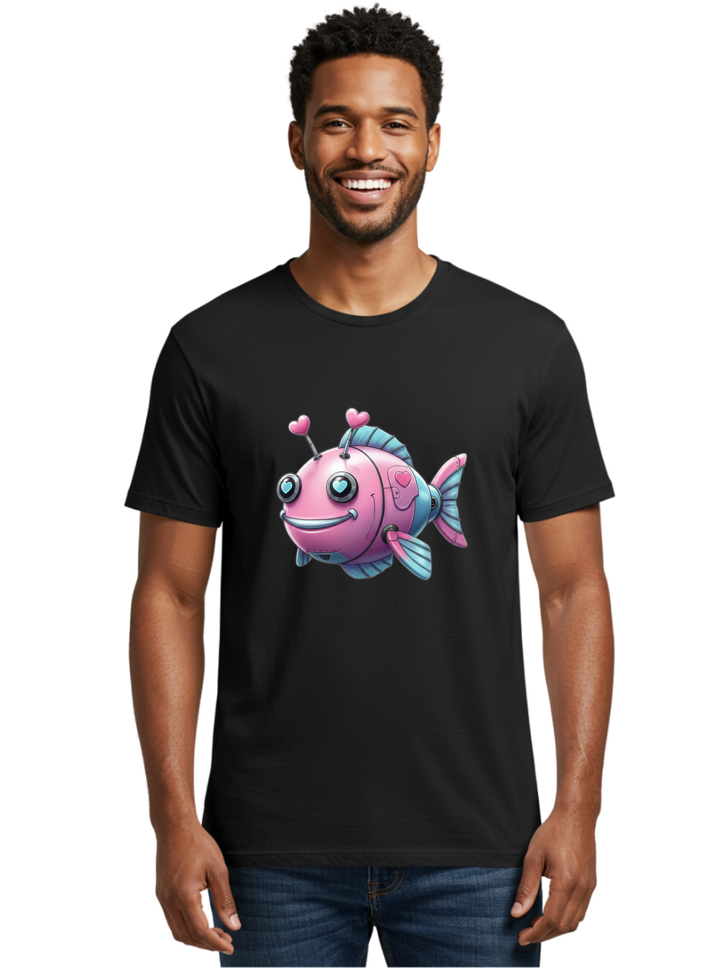 Pink-Robot-Fish Men'S Graphic Tee, 100% Cotton, Comfortable Casual Summer Wear, Machine Washable, Vintage Camera, Old Camera, Antique Camera, Black Camera, Classic Photography, Photography Equipment, Nostalgic Device, Film Camera, Camera Art Baf354