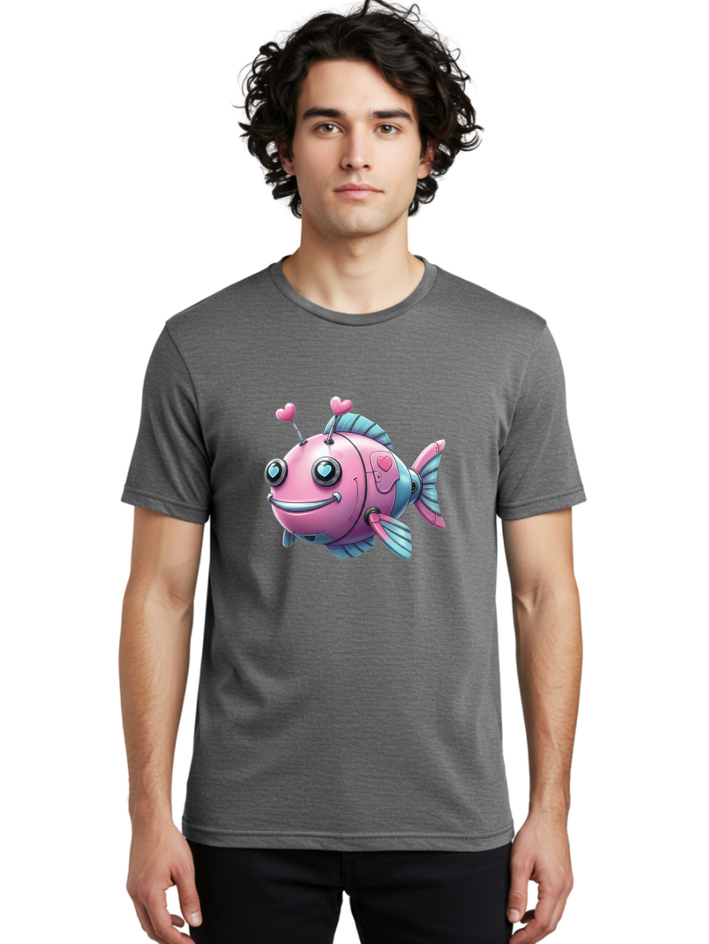 Pink-Robot-Fish Men'S Graphic Tee, 100% Cotton, Comfortable Casual Summer Wear, Machine Washable, Vintage Camera, Old Camera, Antique Camera, Black Camera, Classic Photography, Photography Equipment, Nostalgic Device, Film Camera, Camera Art Baf354