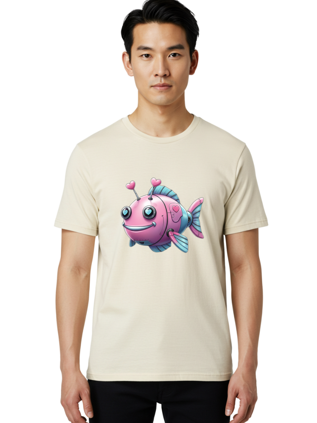 Pink-Robot-Fish Men'S Graphic Tee, 100% Cotton, Comfortable Casual Summer Wear, Machine Washable, Vintage Camera, Old Camera, Antique Camera, Black Camera, Classic Photography, Photography Equipment, Nostalgic Device, Film Camera, Camera Art Baf354
