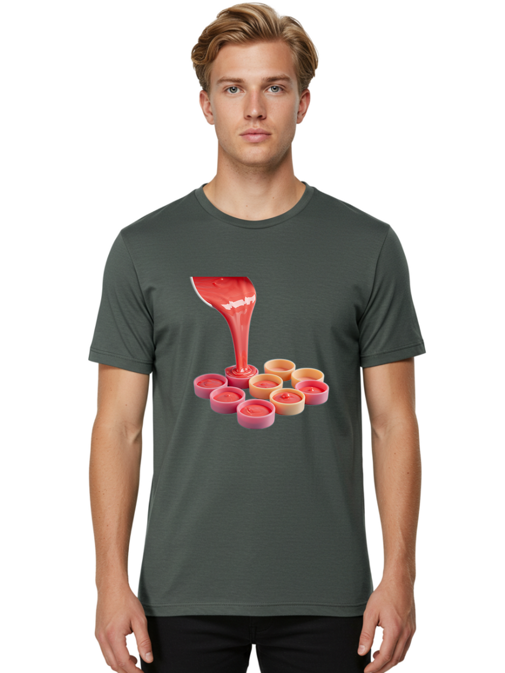 Pink-Sauce-Pouring-Into-Containers Men'S Graphic Tee, 100% Cotton, Comfortable Casual Summer Wear, Machine Washable, Vintage Camera, Old Camera, Antique Camera, Black Camera, Classic Photography, Photography Equipment, Nostalgic Device, Baf355