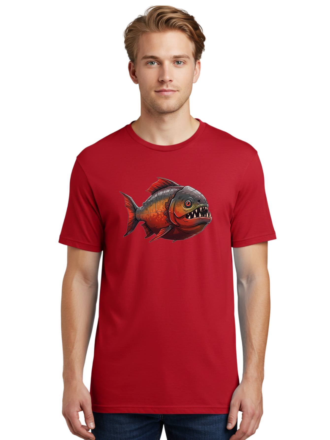 Piranha Men'S Graphic Tee, 100% Cotton, Comfortable Casual Summer Wear, Machine Washable, Vintage Camera, Old Camera, Antique Camera, Black Camera, Classic Photography, Photography Equipment, Nostalgic Device, Film Camera, Camera Art Baf360