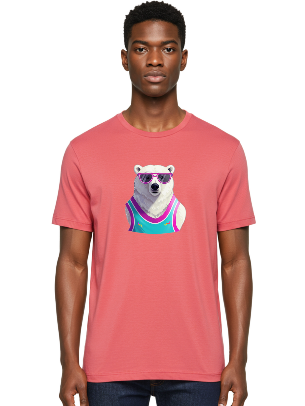 Polar-Bear-1 Men'S Graphic Tee, 100% Cotton, Comfortable Casual Summer Wear, Machine Washable, Vintage Camera, Old Camera, Antique Camera, Black Camera, Classic Photography, Photography Equipment, Nostalgic Device, Film Camera, Camera Art Baf362