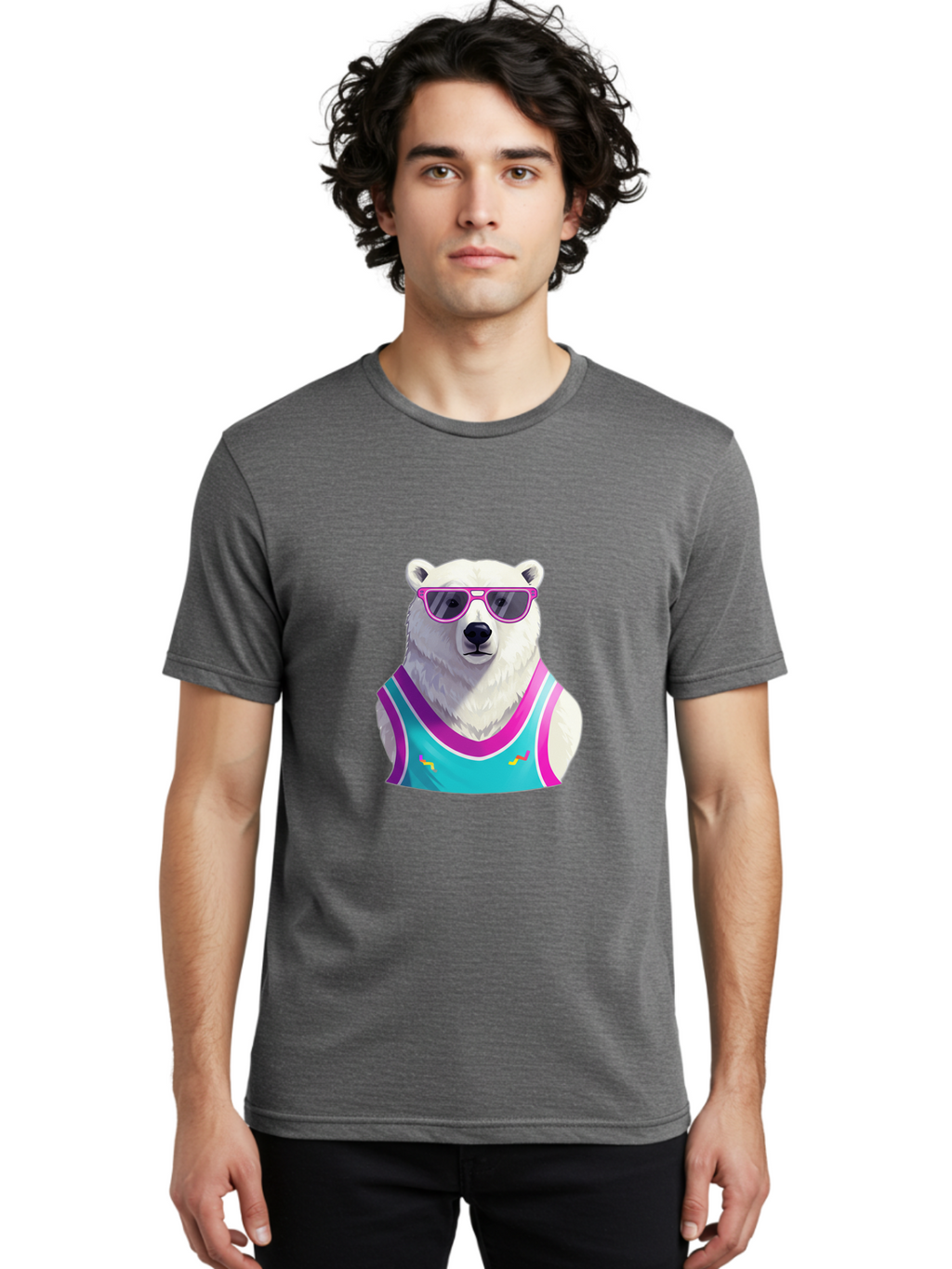 Polar-Bear-1 Men'S Graphic Tee, 100% Cotton, Comfortable Casual Summer Wear, Machine Washable, Vintage Camera, Old Camera, Antique Camera, Black Camera, Classic Photography, Photography Equipment, Nostalgic Device, Film Camera, Camera Art Baf362