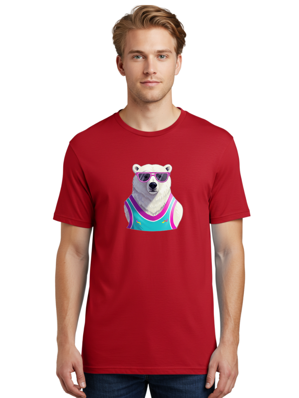 Polar-Bear-1 Men'S Graphic Tee, 100% Cotton, Comfortable Casual Summer Wear, Machine Washable, Vintage Camera, Old Camera, Antique Camera, Black Camera, Classic Photography, Photography Equipment, Nostalgic Device, Film Camera, Camera Art Baf362