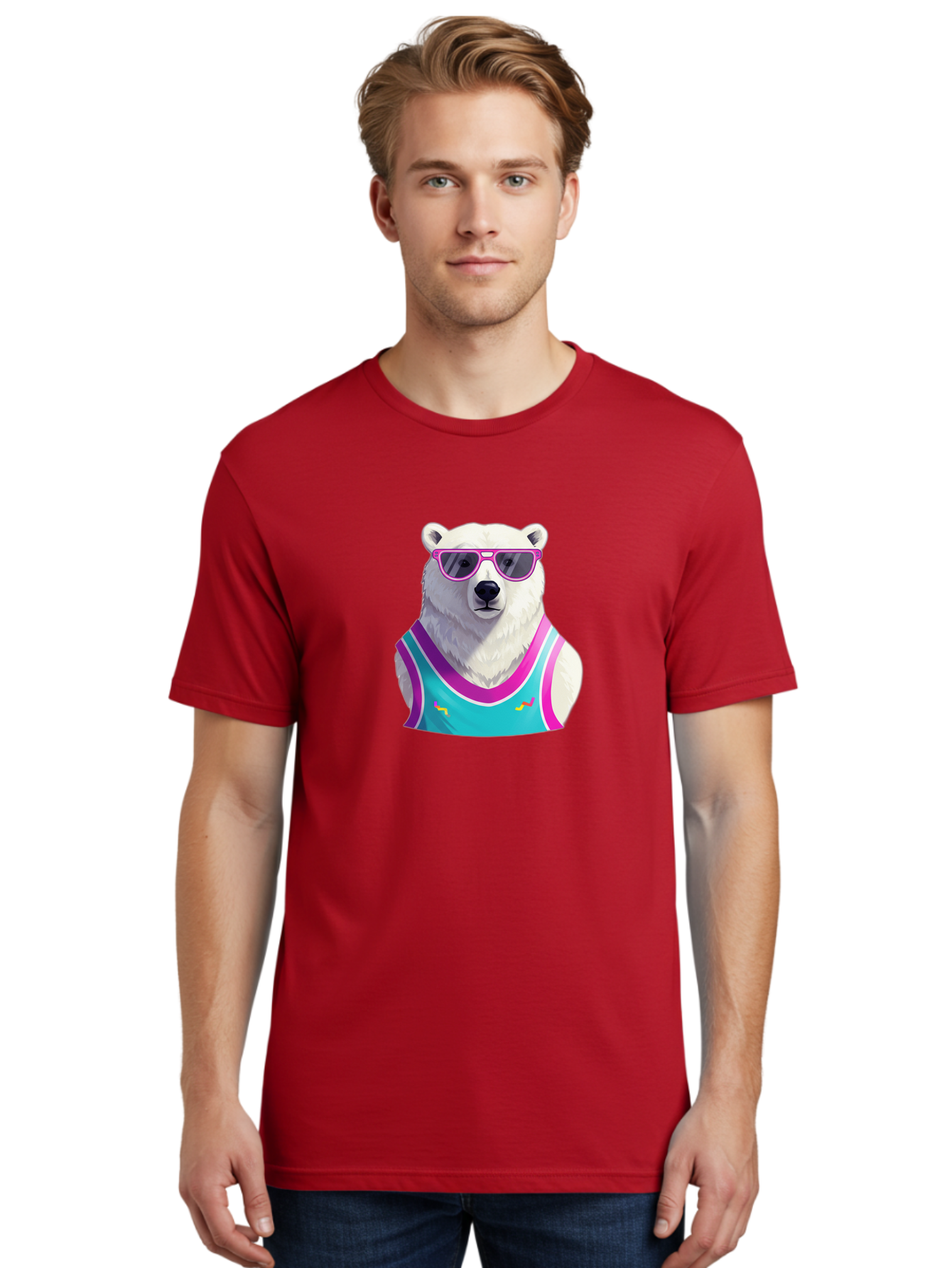 Polar-Bear-1 Men'S Graphic Tee, 100% Cotton, Comfortable Casual Summer Wear, Machine Washable, Vintage Camera, Old Camera, Antique Camera, Black Camera, Classic Photography, Photography Equipment, Nostalgic Device, Film Camera, Camera Art Baf362