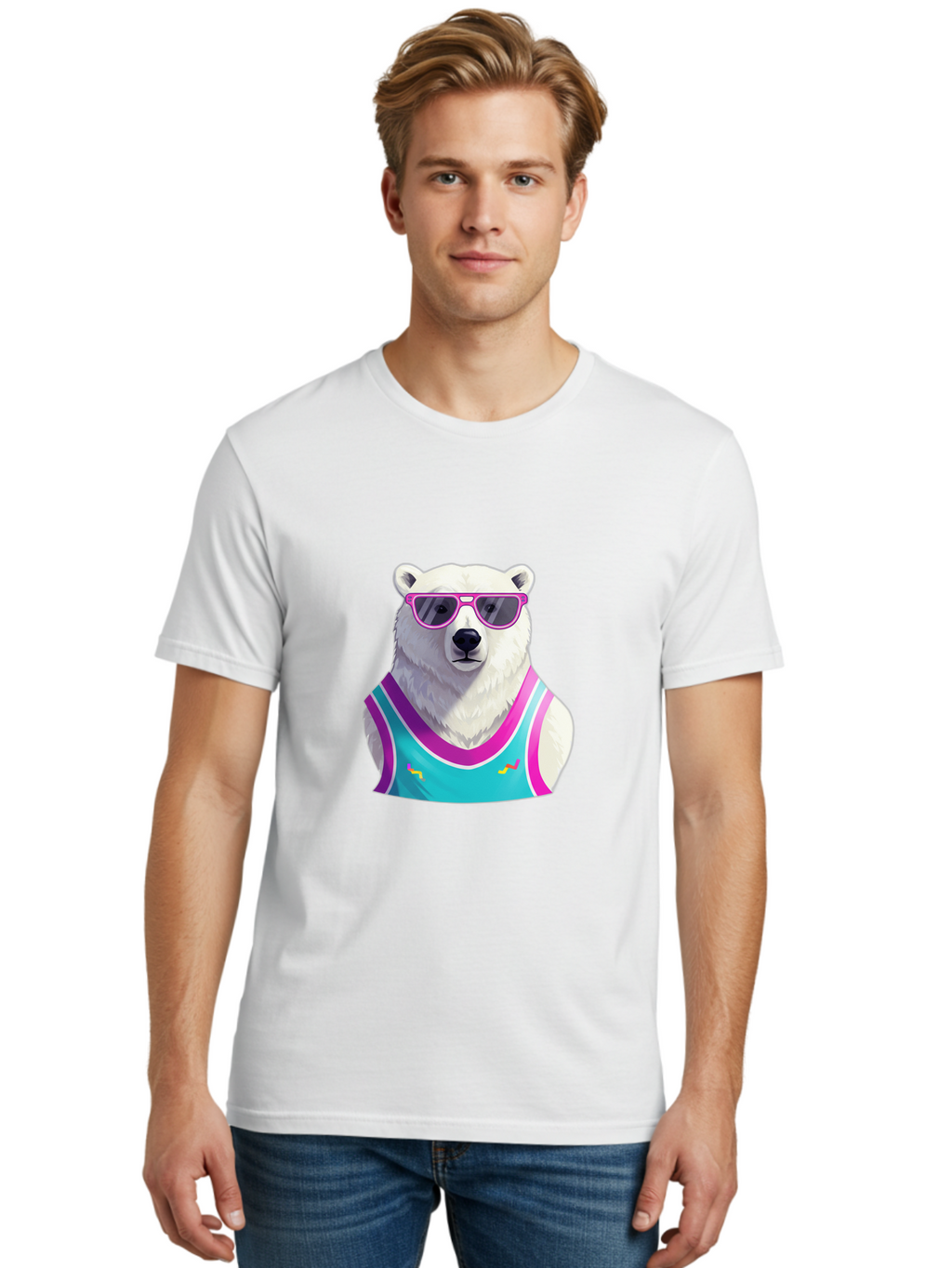 Polar-Bear-1 Men'S Graphic Tee, 100% Cotton, Comfortable Casual Summer Wear, Machine Washable, Vintage Camera, Old Camera, Antique Camera, Black Camera, Classic Photography, Photography Equipment, Nostalgic Device, Film Camera, Camera Art Baf362