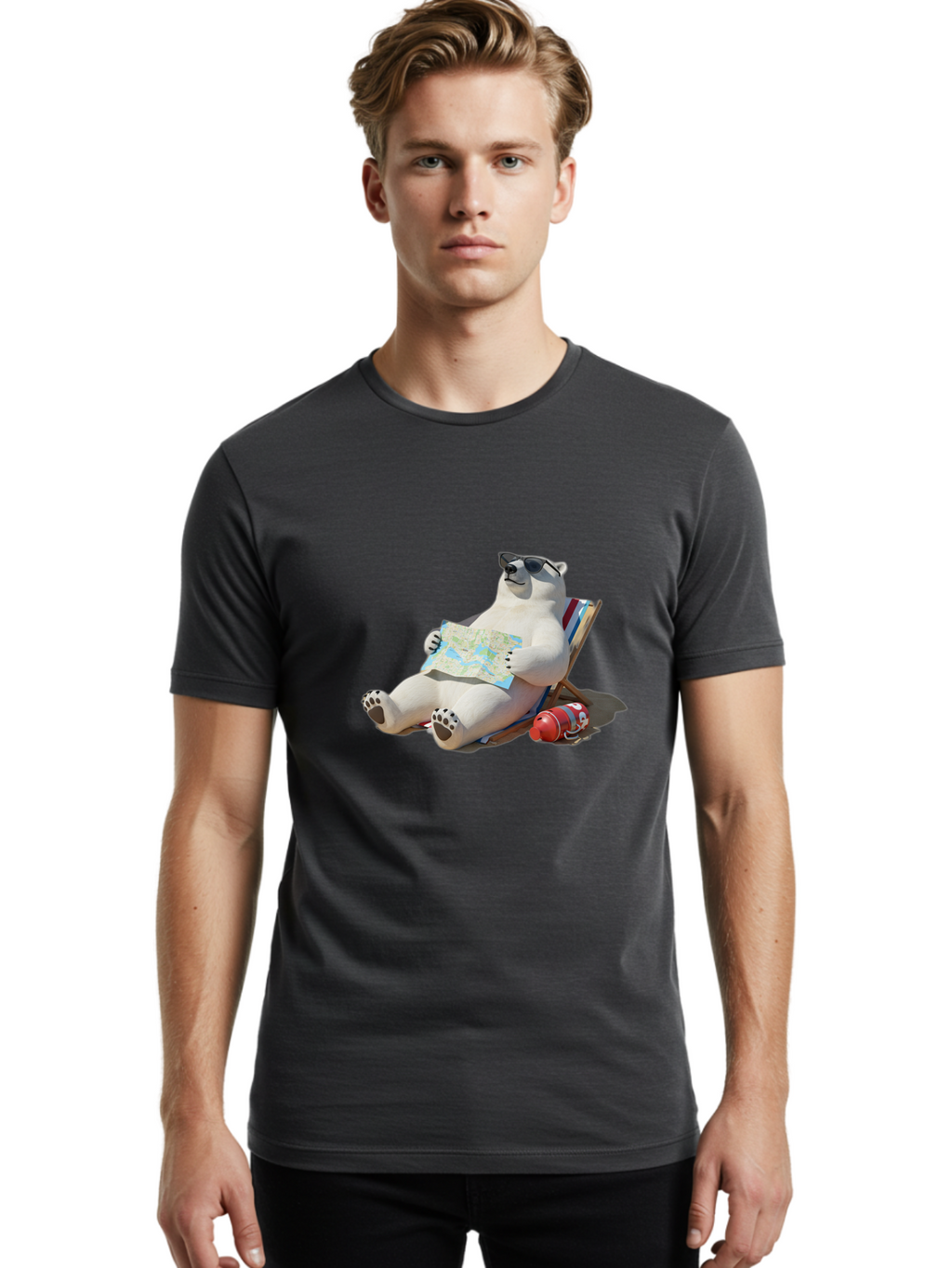 Polar-Bear-13 Men'S Graphic Tee, 100% Cotton, Comfortable Casual Summer Wear, Machine Washable, Vintage Camera, Old Camera, Antique Camera, Black Camera, Classic Photography, Photography Equipment, Nostalgic Device, Film Camera, Camera Art Baf366