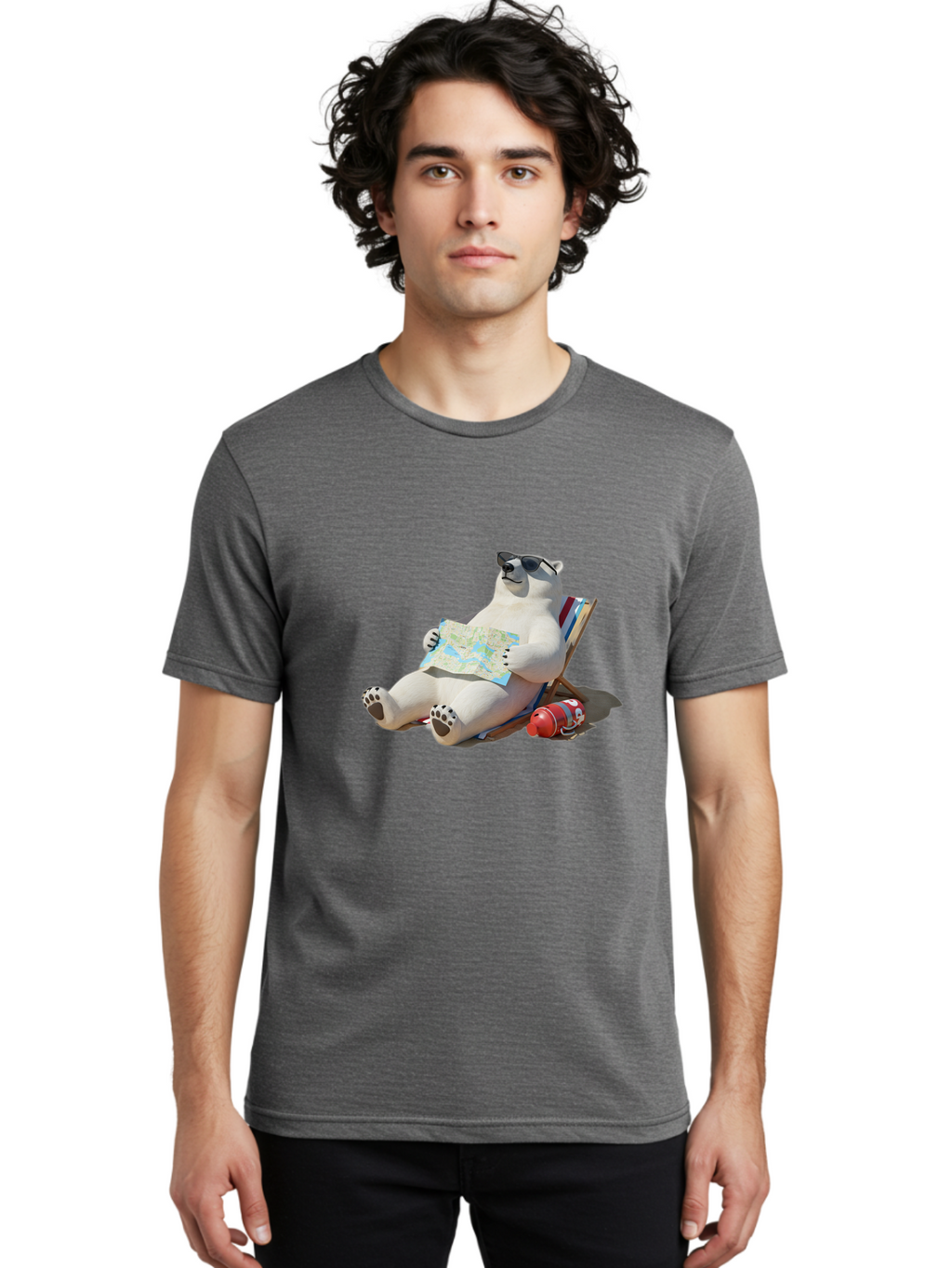 Polar-Bear-13 Men'S Graphic Tee, 100% Cotton, Comfortable Casual Summer Wear, Machine Washable, Vintage Camera, Old Camera, Antique Camera, Black Camera, Classic Photography, Photography Equipment, Nostalgic Device, Film Camera, Camera Art Baf366