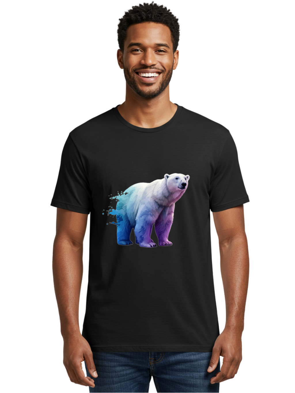 Polar-Bear-17 Men'S Graphic Tee, 100% Cotton, Comfortable Casual Summer Wear, Machine Washable, Vintage Camera, Old Camera, Antique Camera, Black Camera, Classic Photography, Photography Equipment, Nostalgic Device, Film Camera, Camera Art Baf370