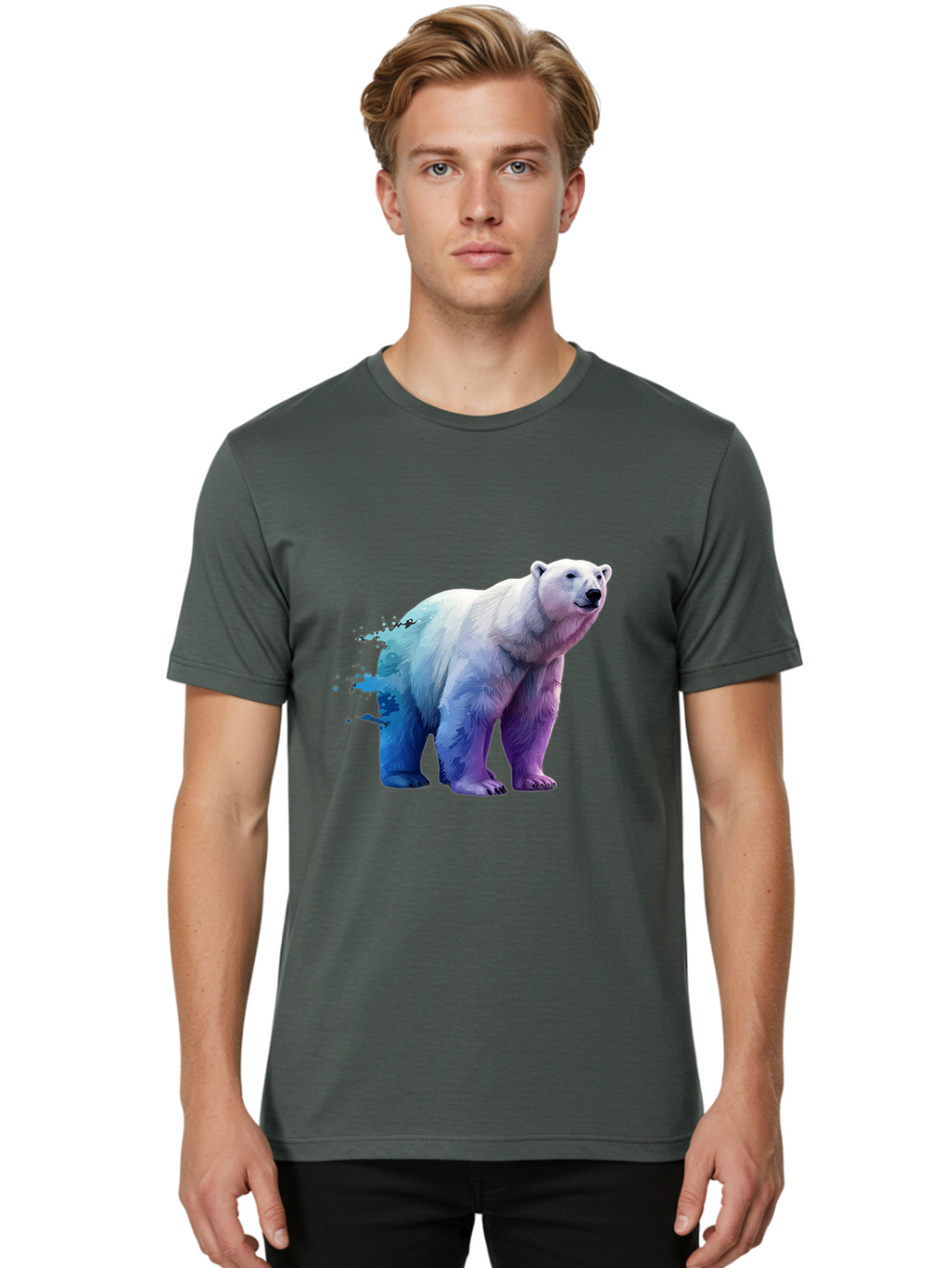 Polar-Bear-17 Men'S Graphic Tee, 100% Cotton, Comfortable Casual Summer Wear, Machine Washable, Vintage Camera, Old Camera, Antique Camera, Black Camera, Classic Photography, Photography Equipment, Nostalgic Device, Film Camera, Camera Art Baf370