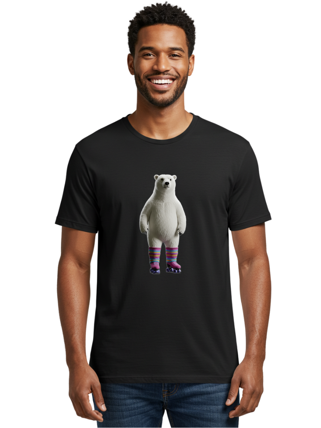 Polar-Bear-2 Men'S Graphic Tee, 100% Cotton, Comfortable Casual Summer Wear, Machine Washable, Vintage Camera, Old Camera, Antique Camera, Black Camera, Classic Photography, Photography Equipment, Nostalgic Device, Film Camera, Camera Art Baf373