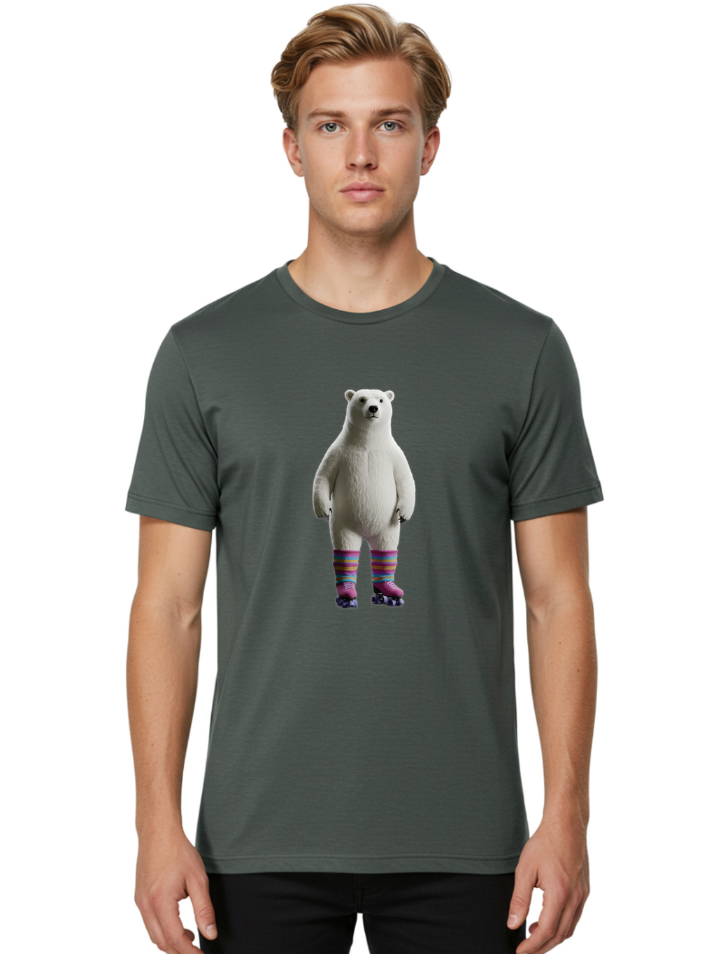 Polar-Bear-2 Men'S Graphic Tee, 100% Cotton, Comfortable Casual Summer Wear, Machine Washable, Vintage Camera, Old Camera, Antique Camera, Black Camera, Classic Photography, Photography Equipment, Nostalgic Device, Film Camera, Camera Art Baf373