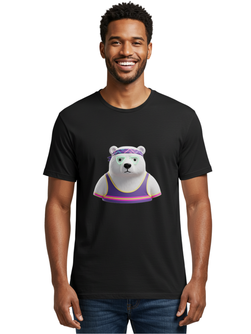 Polar-Bear-3 Men'S Graphic Tee, 100% Cotton, Comfortable Casual Summer Wear, Machine Washable, Vintage Camera, Old Camera, Antique Camera, Black Camera, Classic Photography, Photography Equipment, Nostalgic Device, Film Camera, Camera Art Baf375