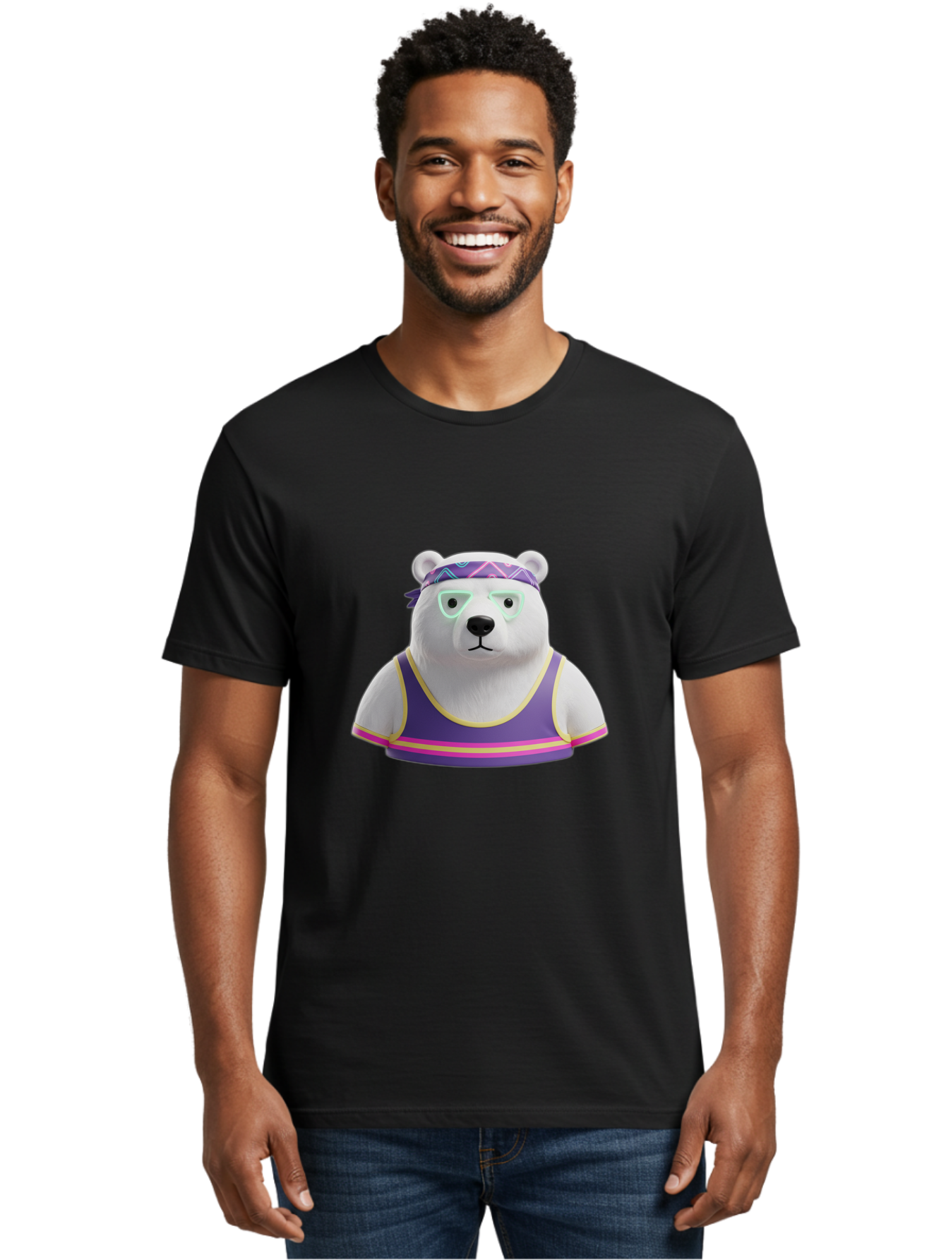 Polar-Bear-3 Men'S Graphic Tee, 100% Cotton, Comfortable Casual Summer Wear, Machine Washable, Vintage Camera, Old Camera, Antique Camera, Black Camera, Classic Photography, Photography Equipment, Nostalgic Device, Film Camera, Camera Art Baf375